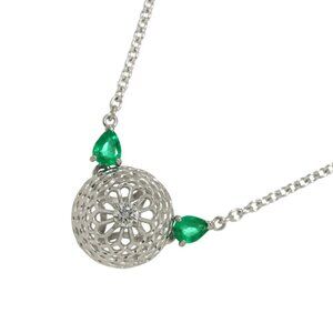 HCO Diamond Emerald Necklace Platinum 90289819